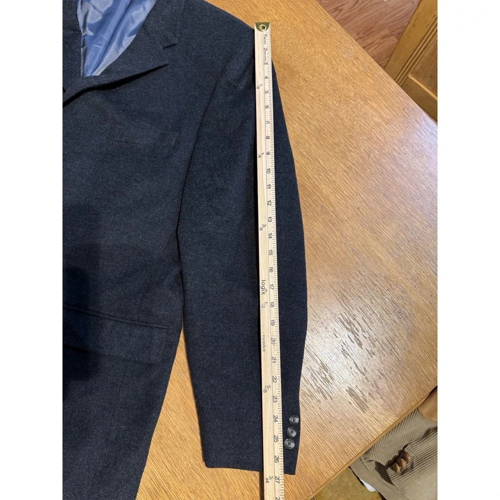 Rottles Blazer 44L Wool Silk Cashmere Sport‎ Coat Dark 3 Button